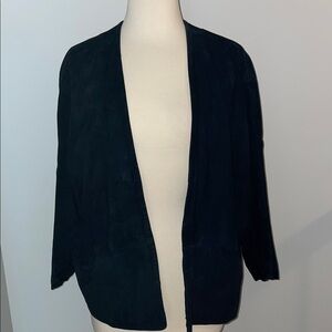 Maxima Women's Vintage Open Front Suede Jacket